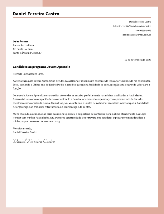 Os melhores modelos de carta de apresentação