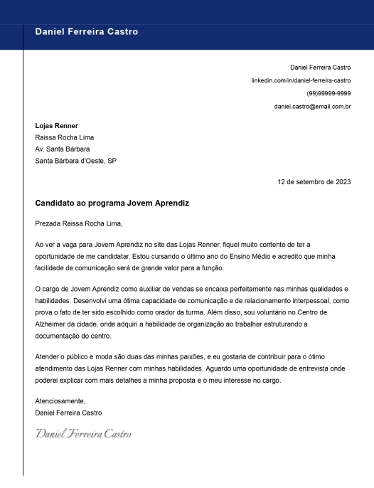 Os melhores modelos de carta de apresentação