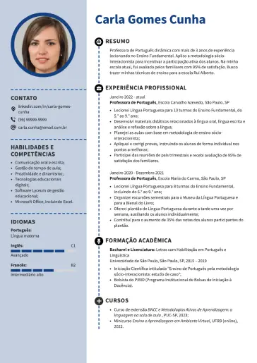 Modelo de currículo criativo