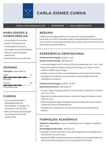 Modelo de currículo criativo