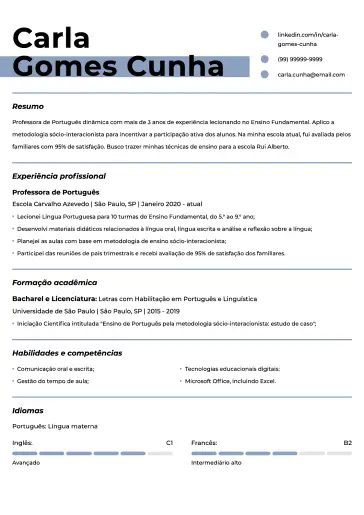Modelo de currículo criativo