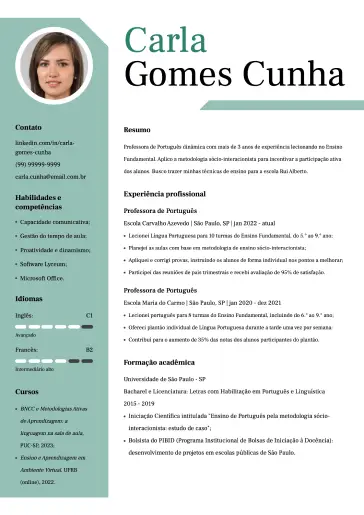 Modelo de currículo criativo
