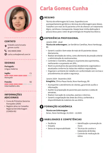 Modelo de currículo por profissão