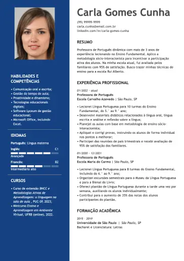 Modelo de currículo profissional