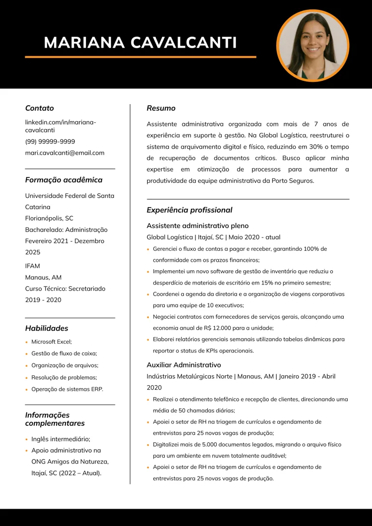 Modelo de currículo para ATS