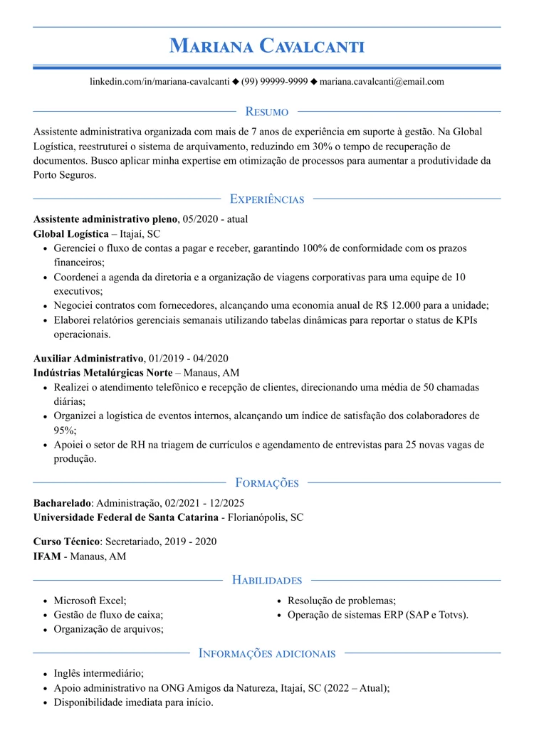 Modelo de CV ATS