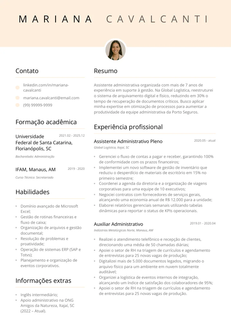 Modelo de currículo ATS