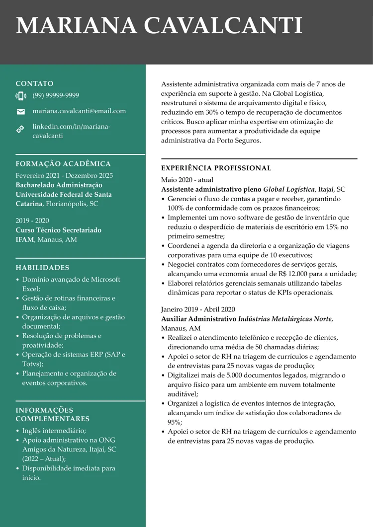 Currículo otimizado para ATS