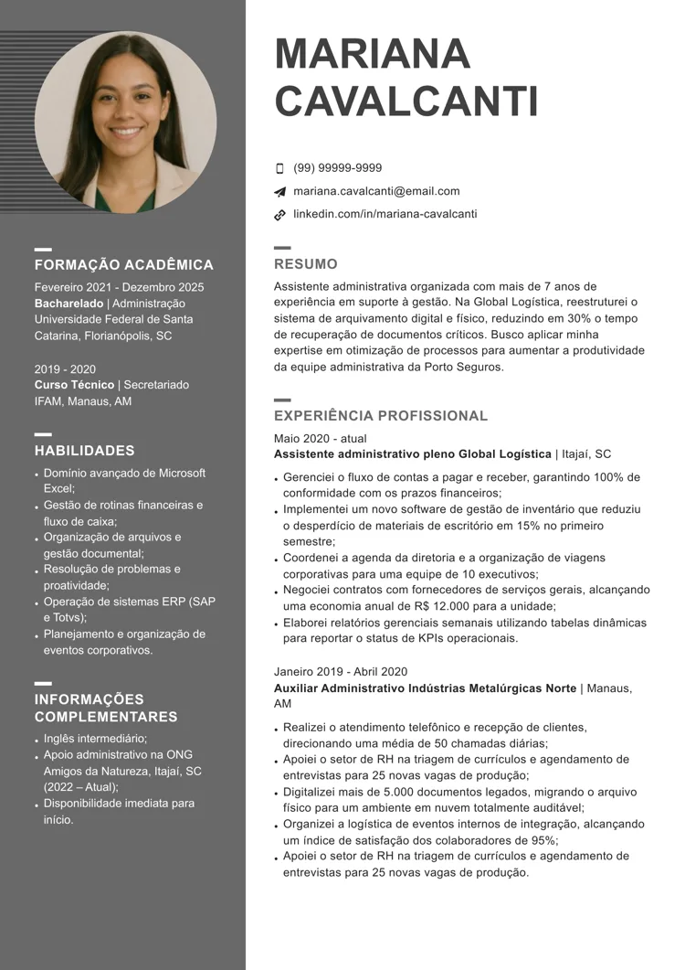 Currículo em modelo para ATS