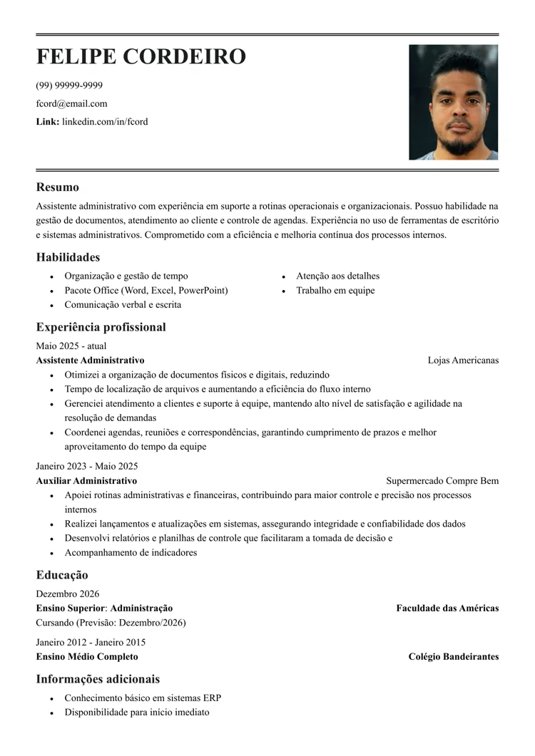 CV básico clássico