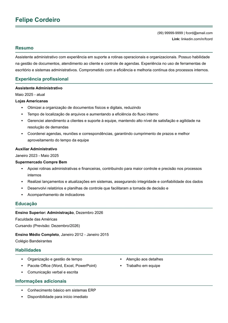 CV básico tradicional