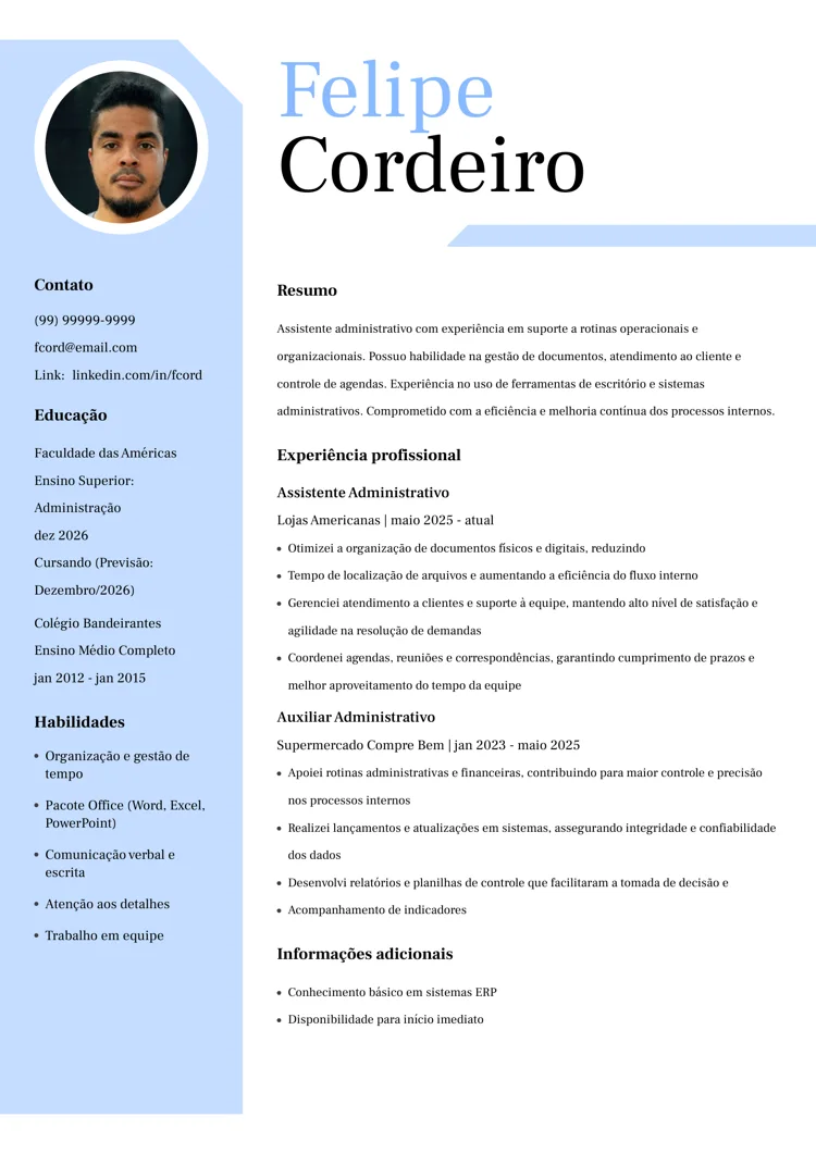 Modelo elegante para currículo básico