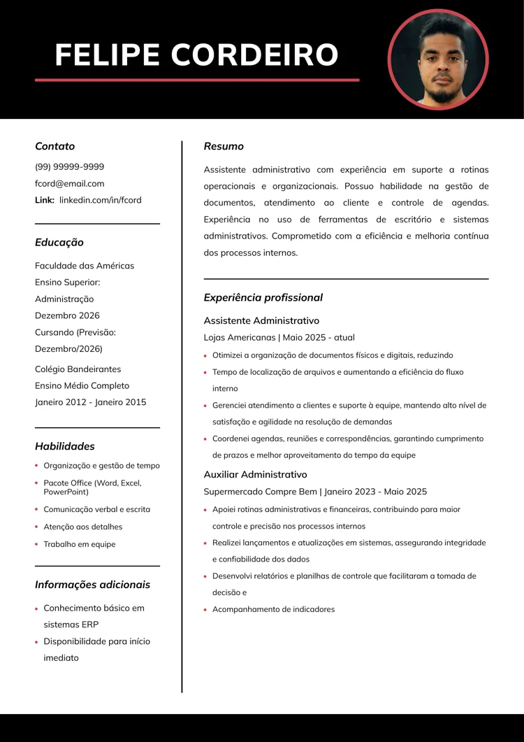 CV básico modelo executivo