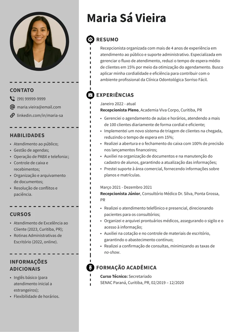 currículo em modelo básico