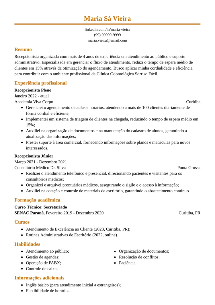 curriculum vitae básico em português