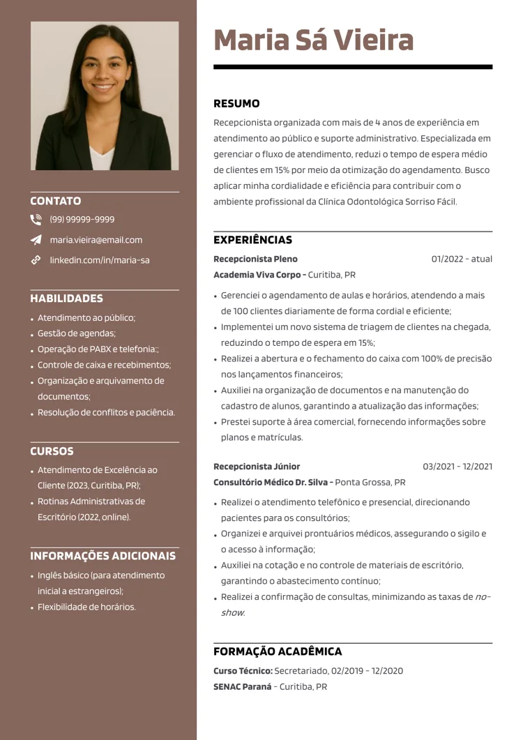 modelo básico de currículo