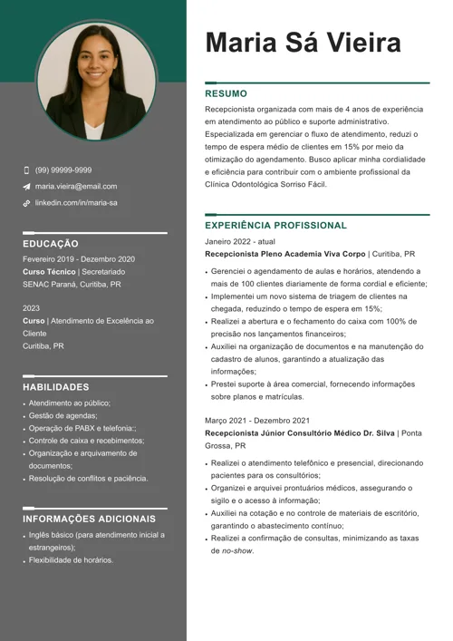 exemplo de currículo básico