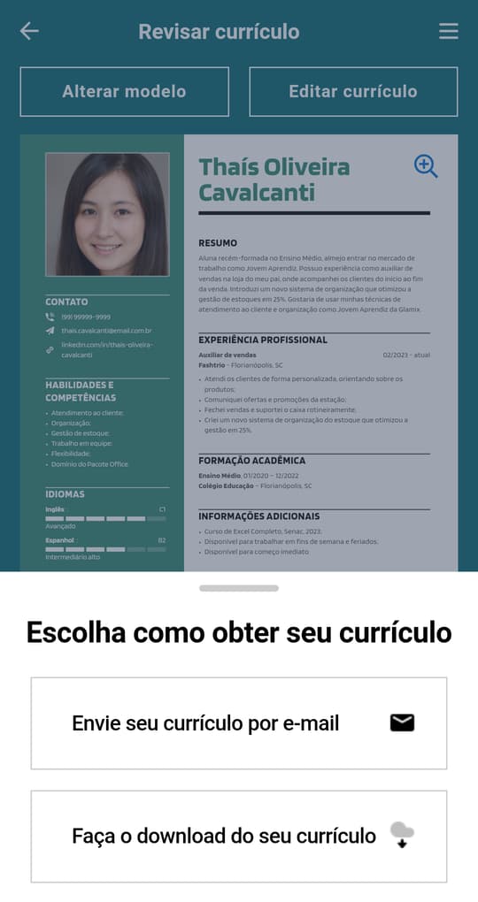 enviar currículo por email pelo celular