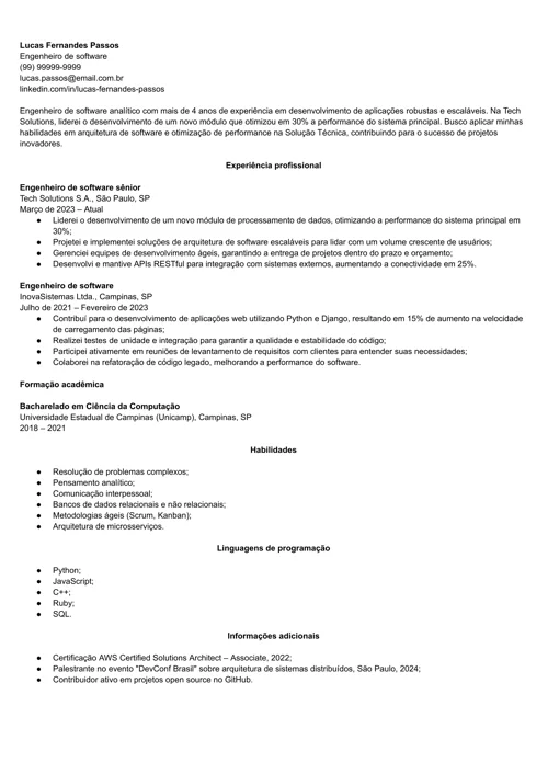 modelo de CV que vai além do currículo ChatGPT