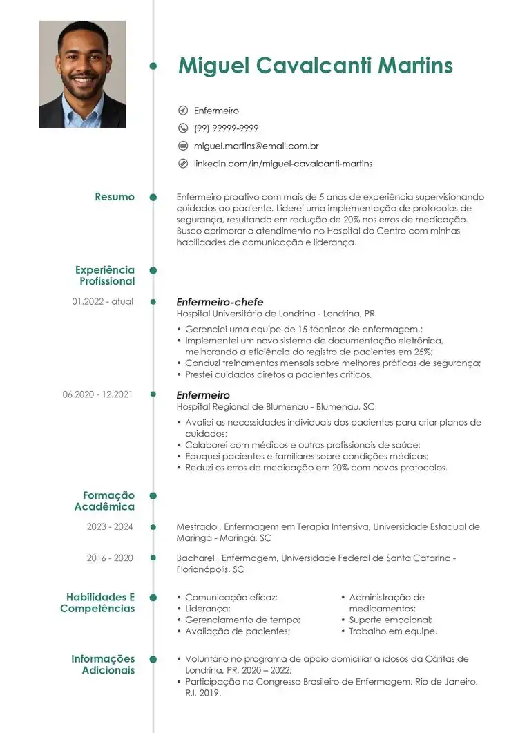 modelo de currículo cronológico
