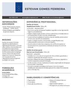Exemplo de currículo de auxiliar de limpeza