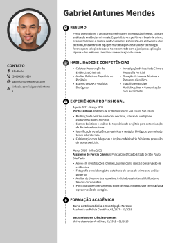 Exemplo de currículo de perito criminal