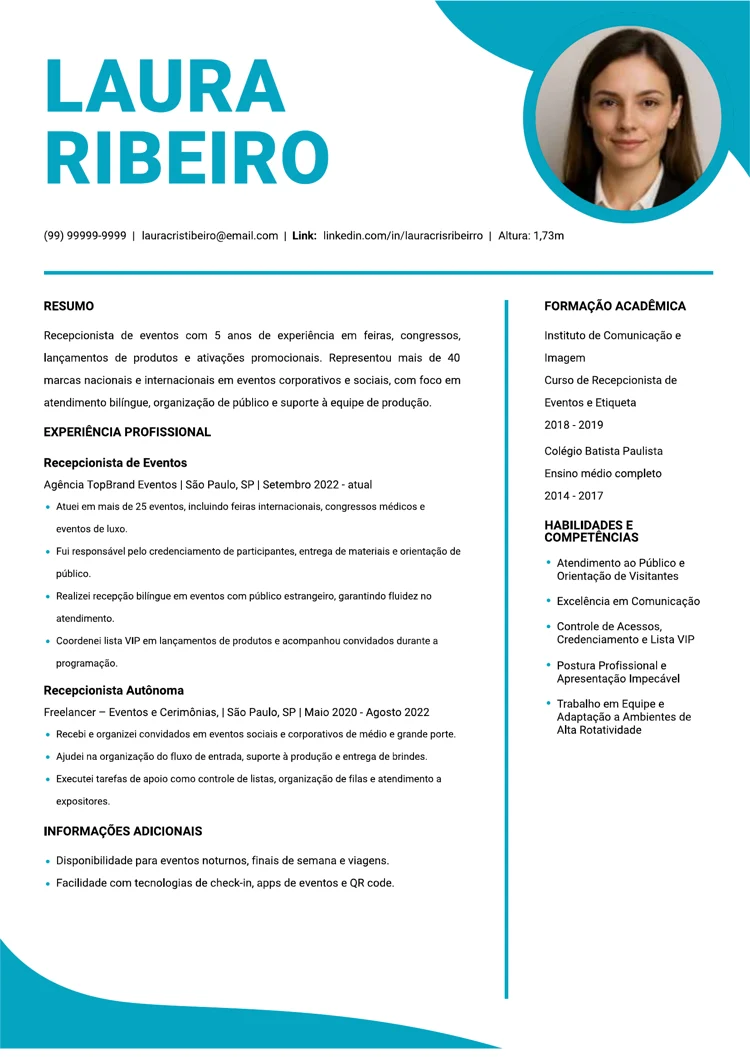 currículo com foto criativo para Word