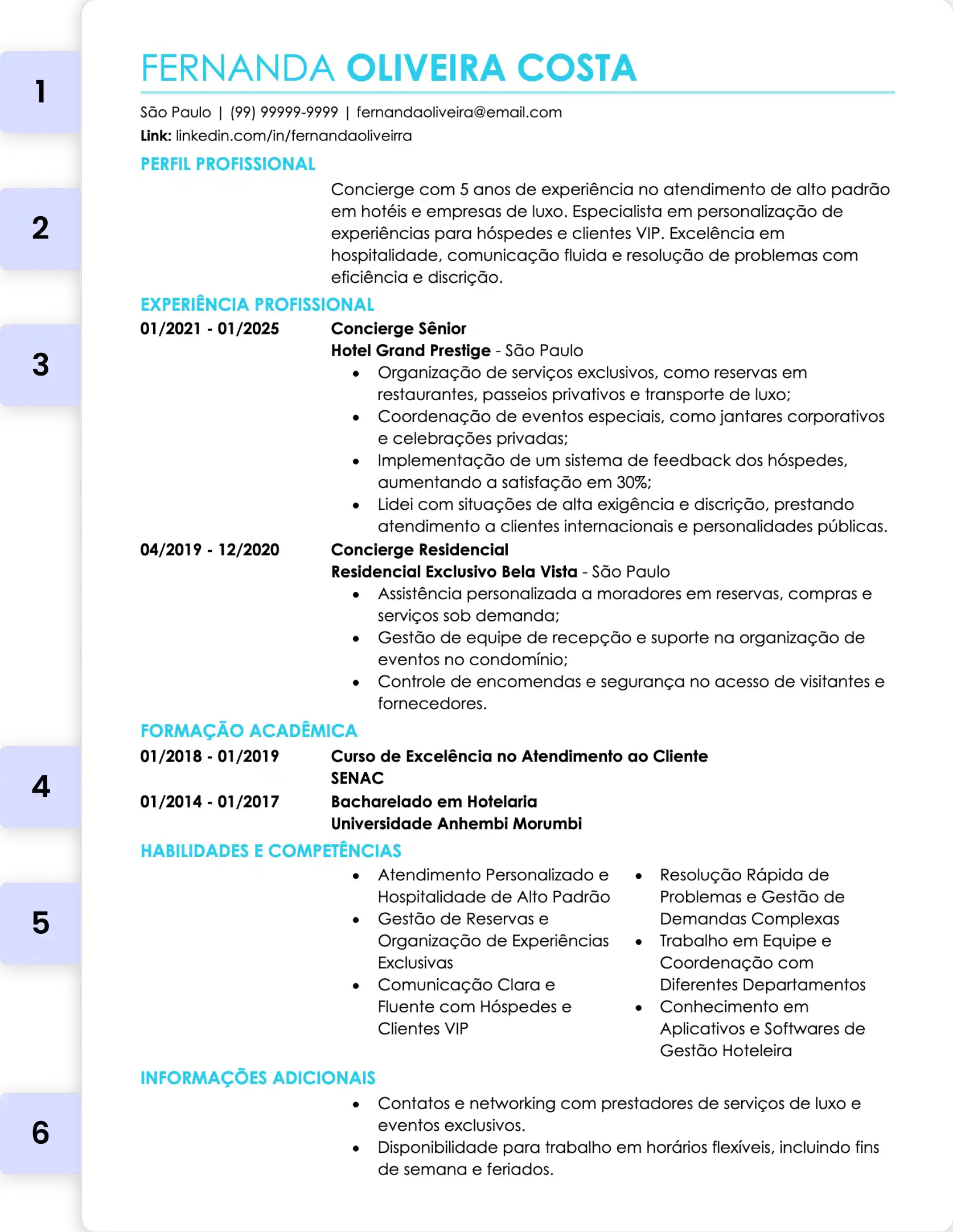 Exemplo de anatomia de um currículo