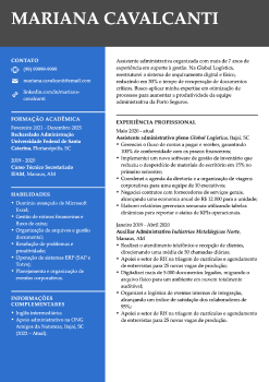 Currículo de auxiliar administrativa