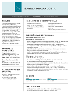 Exemplo de currículo de fisioterapeuta