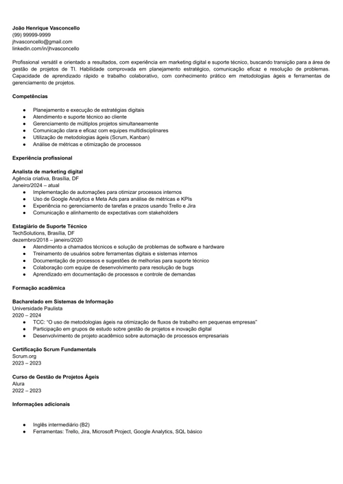 currículo funcional com modelo personalizado
