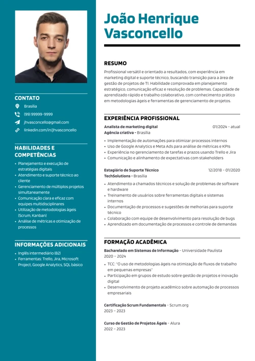 currículo funcional com modelo personalizado

