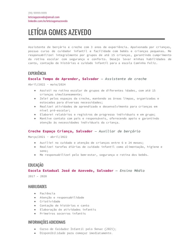 modelo de currículo Google Docs Escritor Moderno