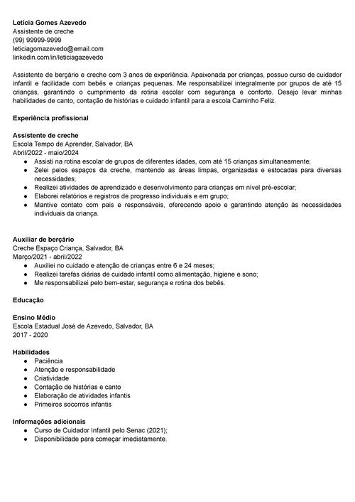 modelo de currículo LiveCareer alternativa a currículo Google Docs