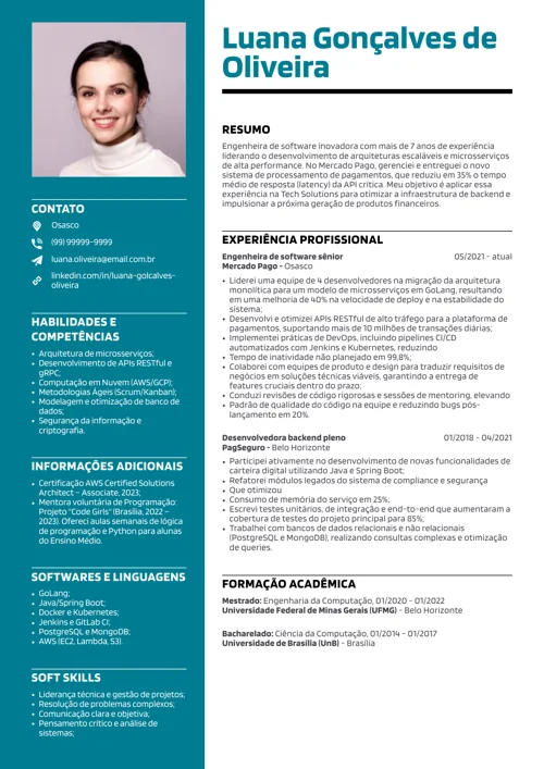 exemplo de currículo com hard skills