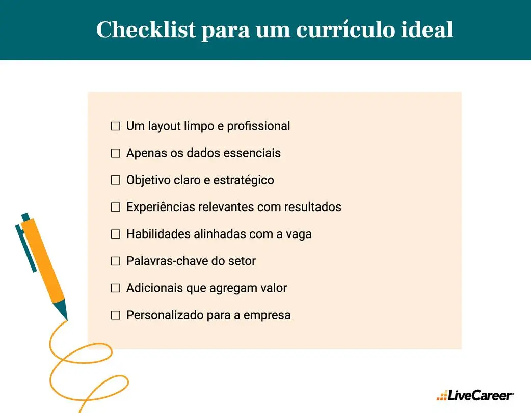 checklist para um currículo ideal