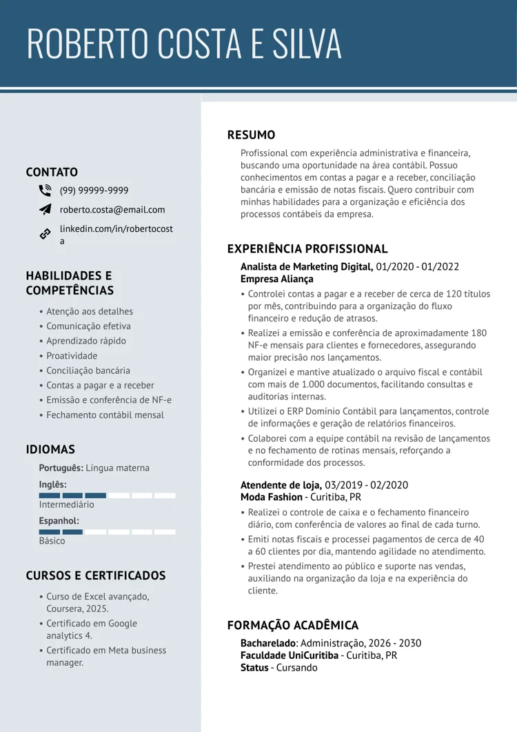 Currículo ideal e profissional