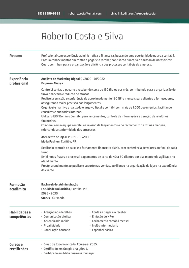 Currículo ideal e moderno