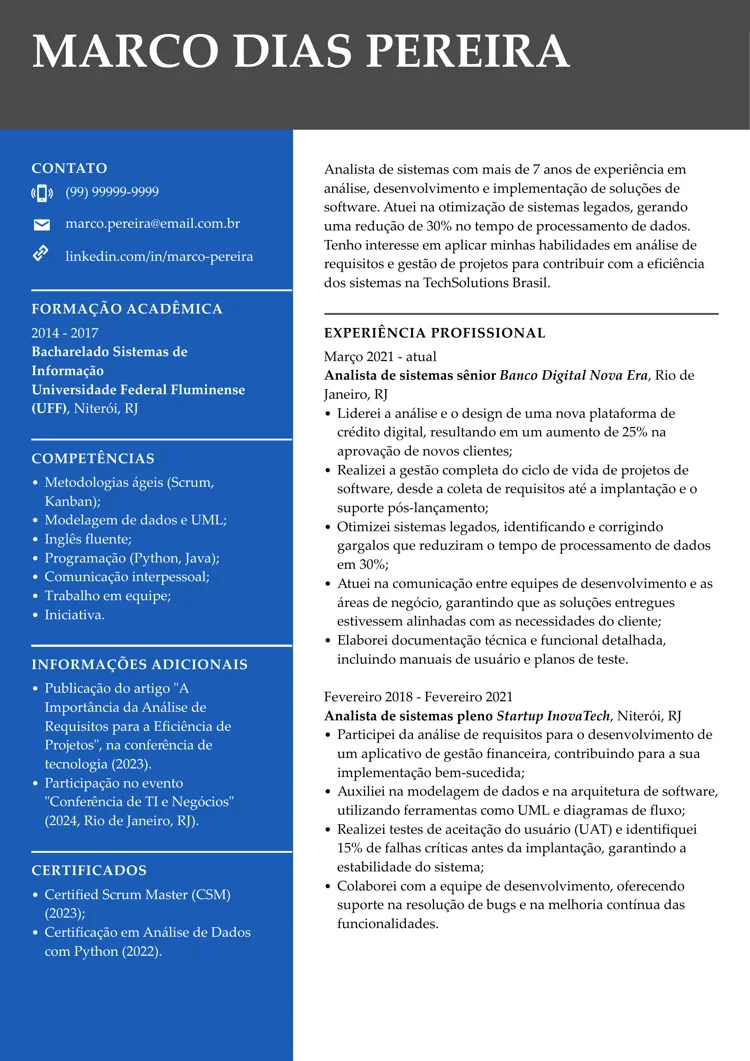 imagem de currículo pronto