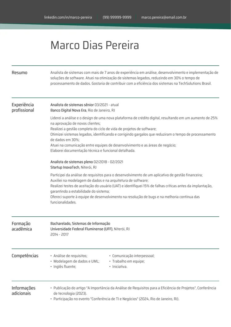 imagem de currículo moderno