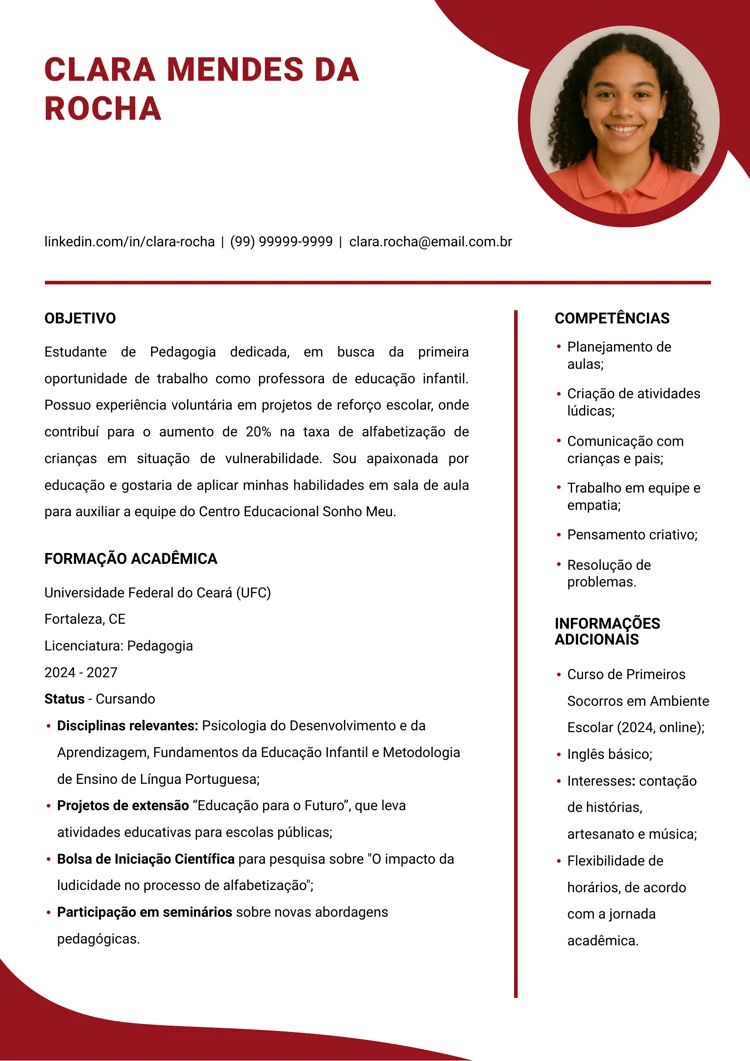 imagem de currículo sem experiência