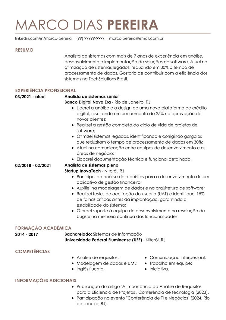 imagem de currículo simples