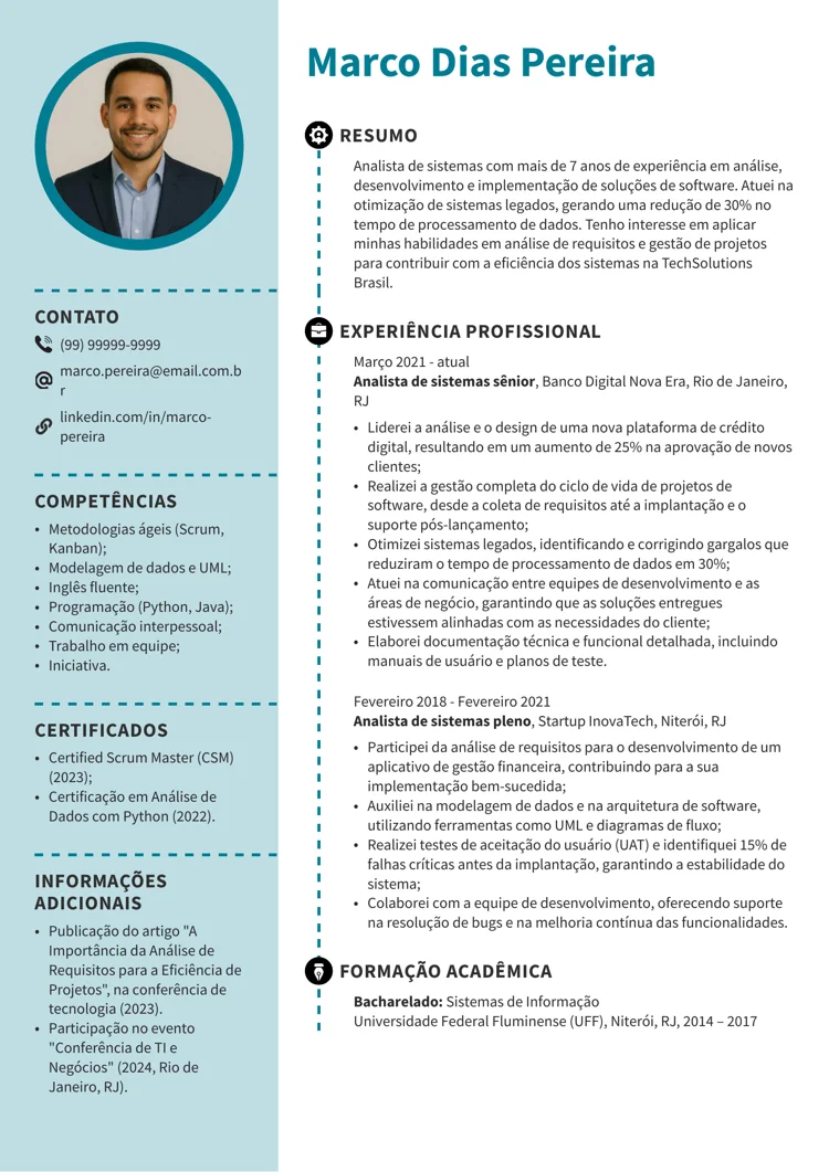 imagem de currículo com foto