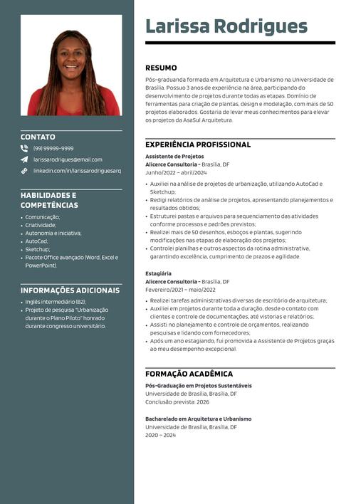 modelo para fazer currículo do LinkedIn