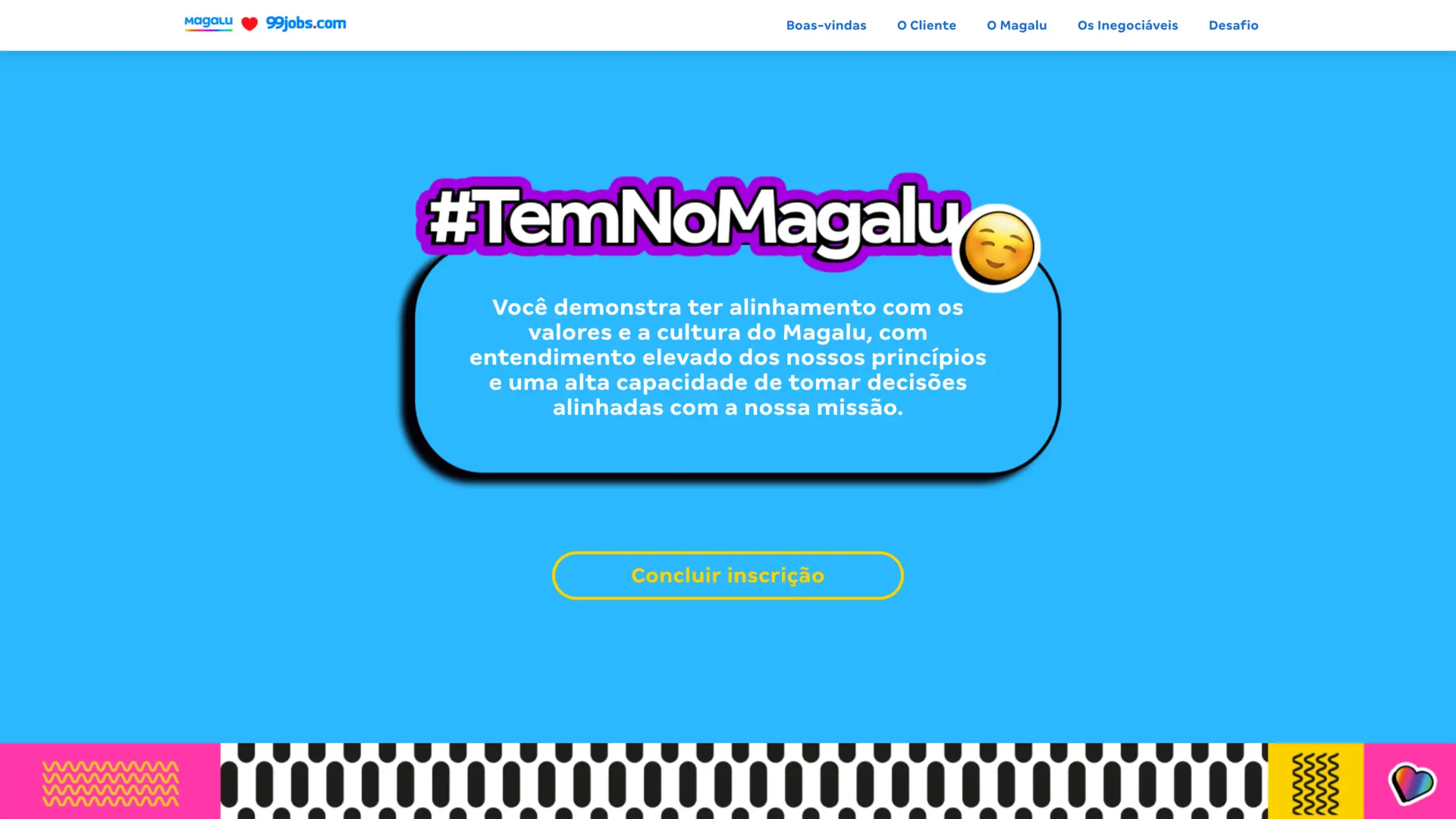 tela final do desafio magalu carreiras