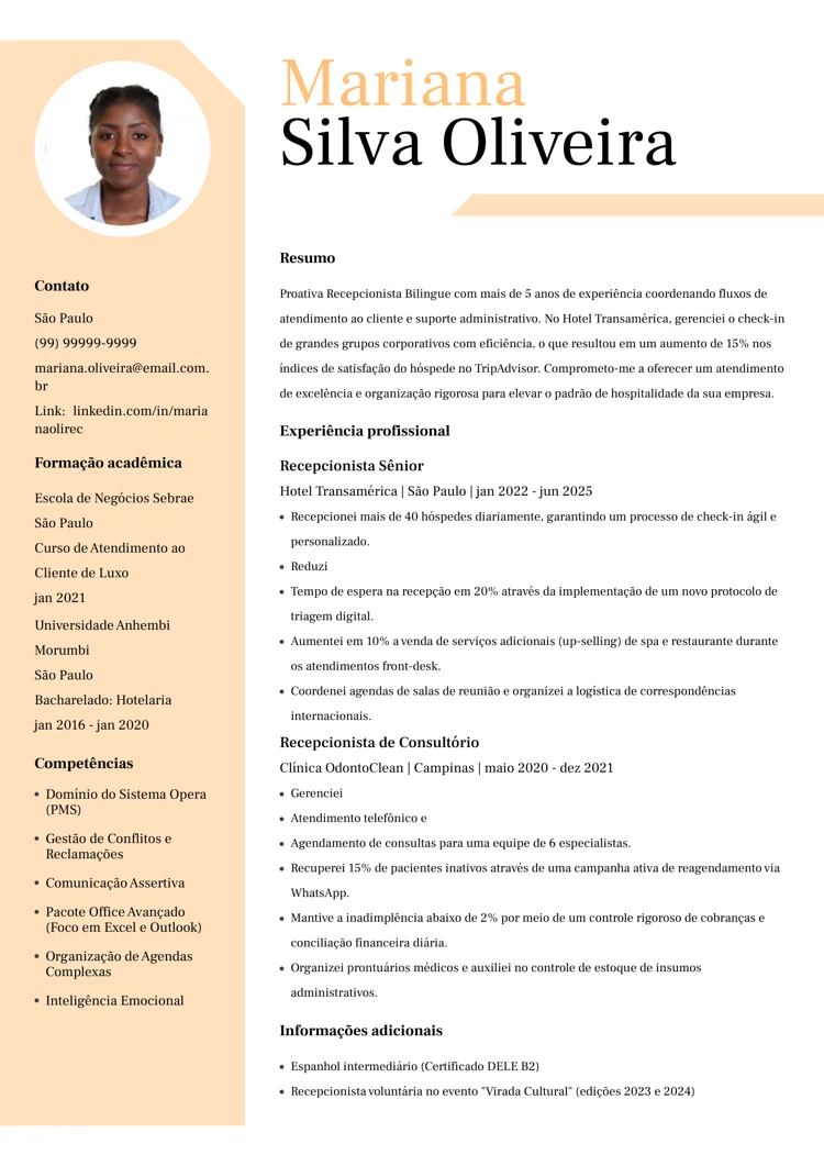 Modelo de currículo minimalista criativo