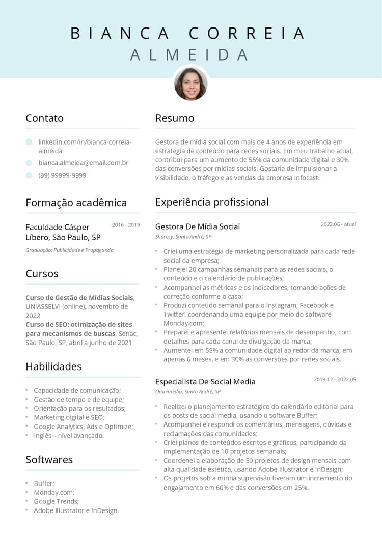 Currículo atualizado em PDF