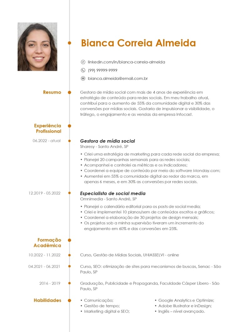 exemplo de CV atualizado