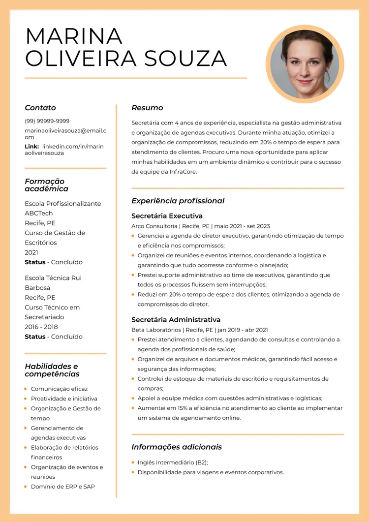 exemplo de CV para download