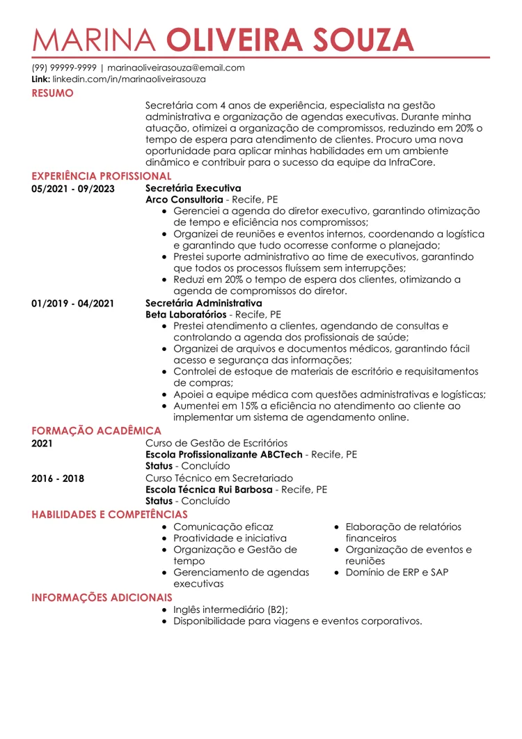 modelo de curriculum vitae para download